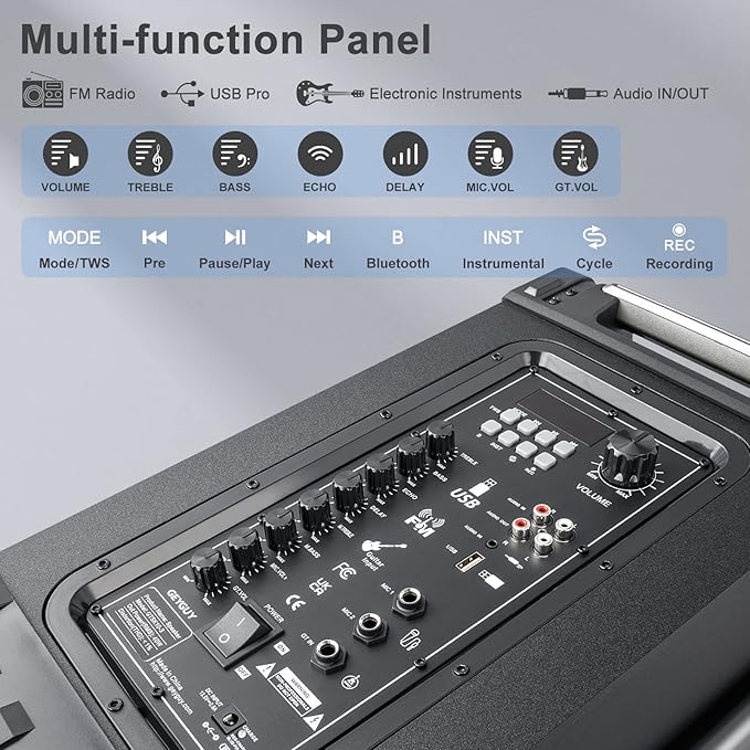 GTSK10-3 3-Way Portable Bluetooth PA Speaker - Image 5