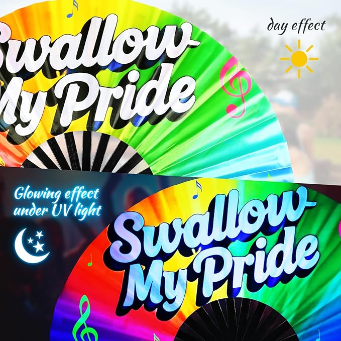 SYNTECSO Folding Hand Fan for Rave, Popping Fan for Line Dancing, Drag Queen - Image 5