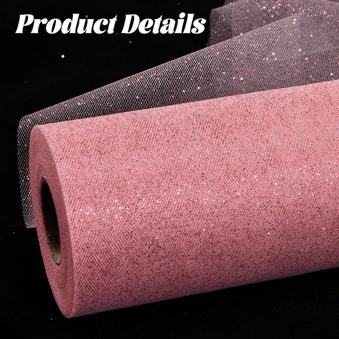 Glitter Tulle Rolls 6” by 50 Yards Sparkle Tulle Fabric Ribbon Sequin Tulle - Image 5