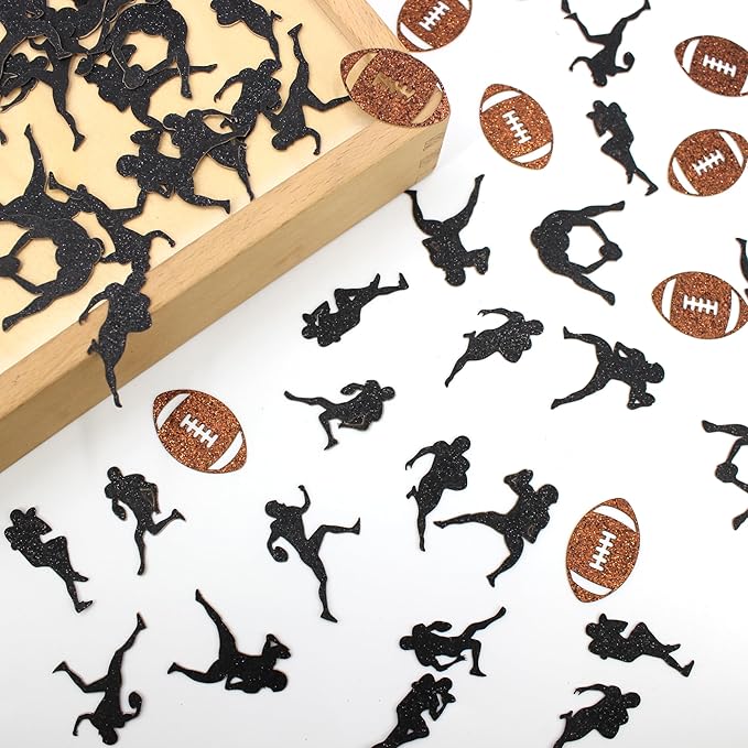 200PC Football Confetti for Table, Football Party Decorations for 1st Year Down - Image 2