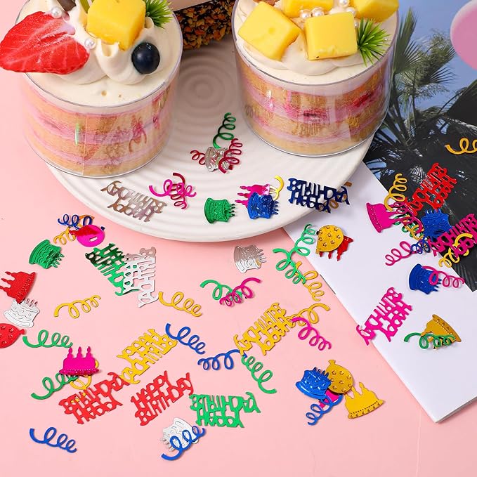 3000PCS Happy Birthday Confetti, Colorful Table Confetti, Metallic Foil - Image 3