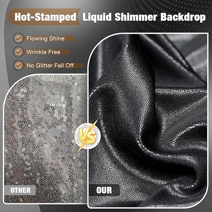 10x10FT Black Sequin Backdrop - Image 2
