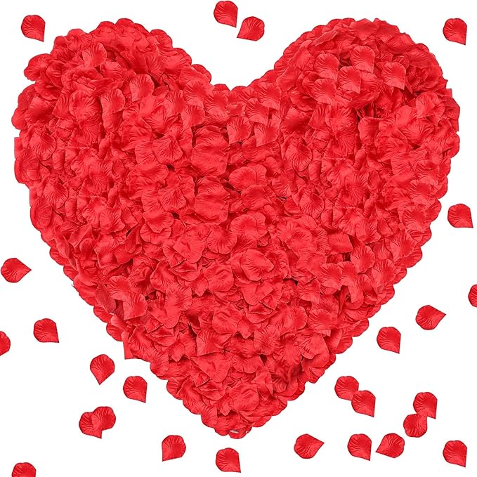 1000Pieces Rose Petals, Artificial Flower Petals Fake Rose Petals Silk Red Rose by Pyrrhiax