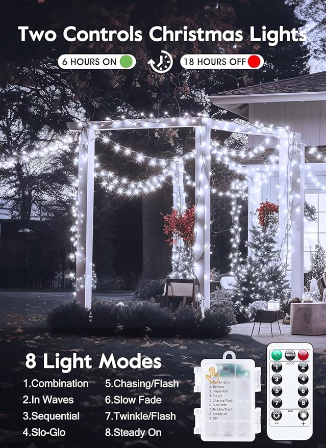 Outdoor Fairy Firecracker Lights Battery Operated, 5 Feet 60 LEDs Twinkle - Image 6