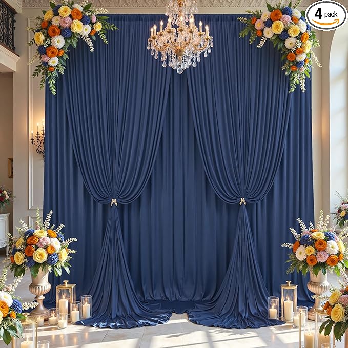 20×14ft Wrinkle Free Navy Blue Backdrop Curtain by ENJOYYOURPARTY