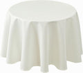 Biscaynebay Textured Fabric Round Tablecloths 70", Ivory Water Resistant Table by Biscaynebay