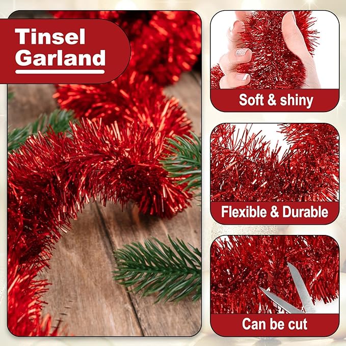 25 Feet Metallic Twist Tinsel Garland - Image 3
