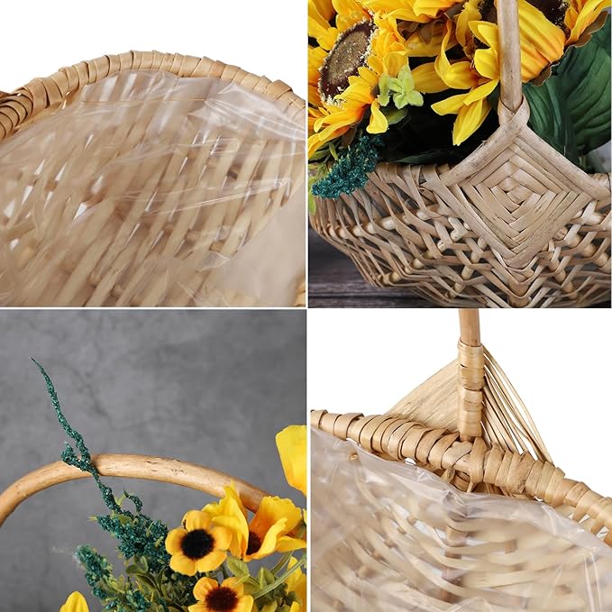 DULRLLY 2 Pcs Handwoven Flower Basket - Image 5