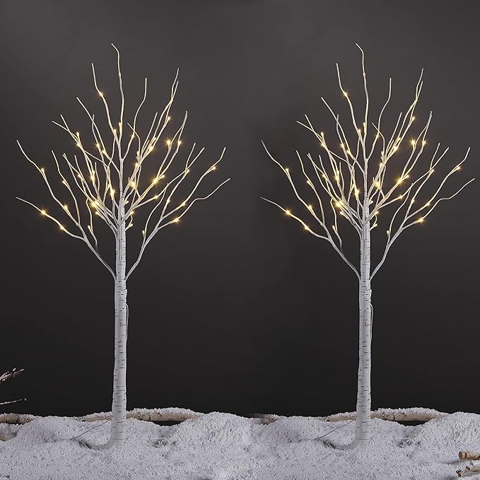LIGHTSHARE 4 Feet 48L LED Birch Tree Lights, Warm White, - Image 9