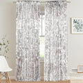 HH 9x9FT Big Silver Sequin Backdrop Curtains, Shimmer Sequin Fabric Photography by Unknown