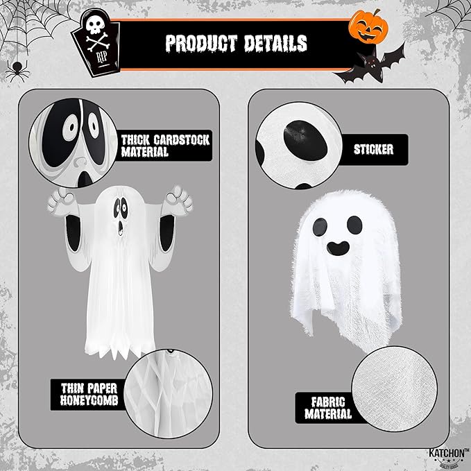 KatchOn, Hanging Ghosts Halloween Decor - Image 4