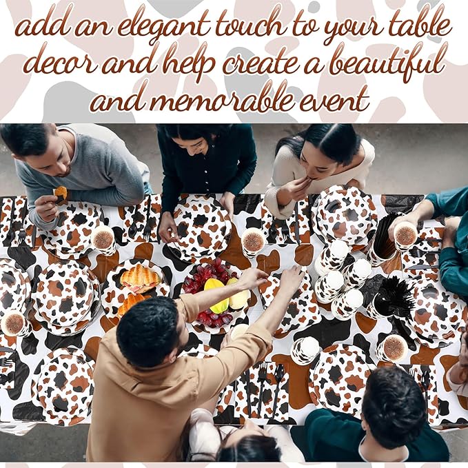 452 Pcs Cow Print Party Decorations Supplies Include Brown Cow Print Paper - Image 5