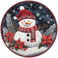 Round Christmas Snowman Decor Metal Tin Sign by GJXFTPTTBD