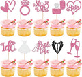 30 PCS Bride to Be Cupcake Toppers Glitter Miss to Mrs I Do Love Heart Ring by ZHUOWEISM