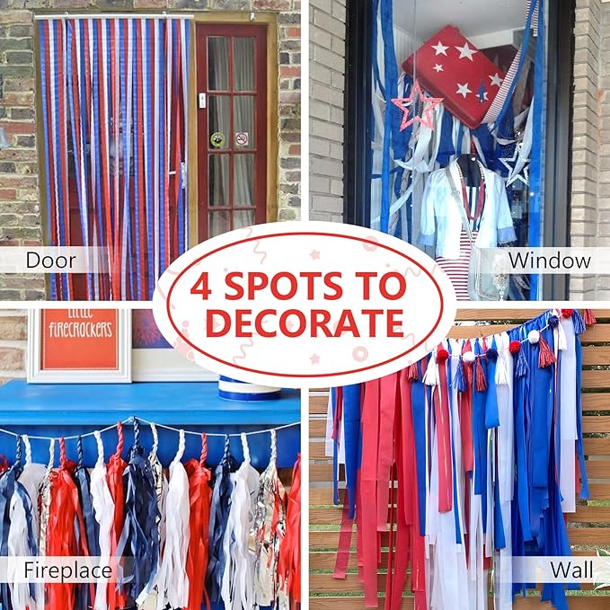 PartyWoo Red and Blue Crepe Paper Streamers 4pcs 328ft Pack of Red and Blue - Image 5