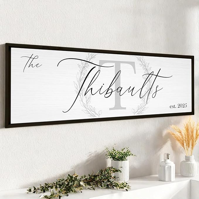 Last Name Signs for Home, Personalized Wall Decor, Monogram Gifts, Framed - Image 2