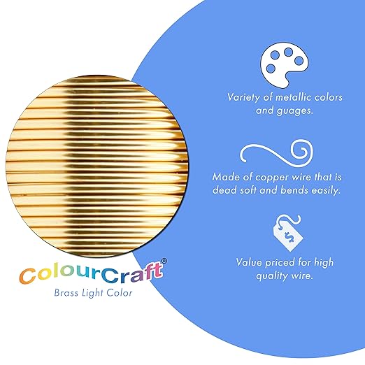 Beadalon ColourCraft Wire, 26 Gauge, Brass Light Color, 34 yd Spool - Image 2