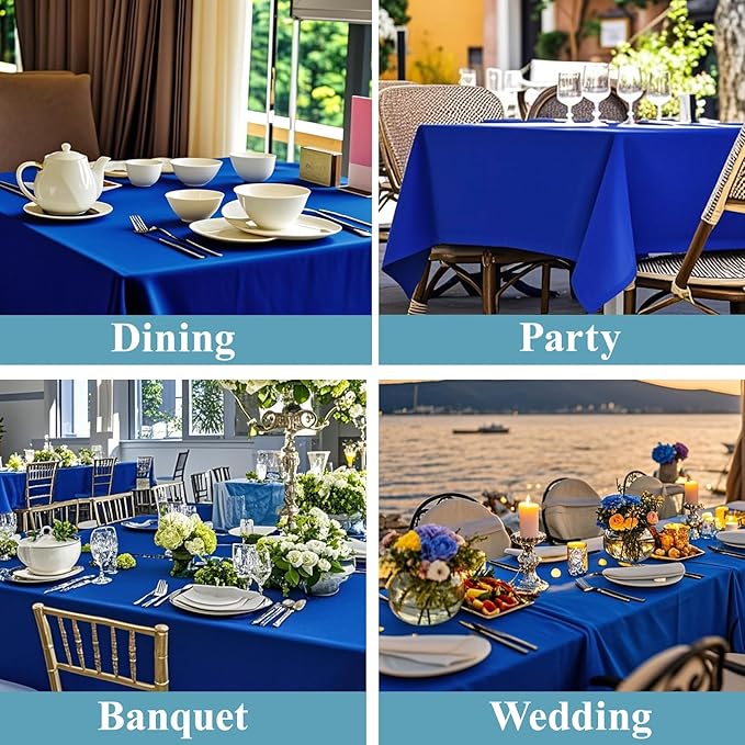 VidaFete Tablecloth 6 Pack 90*132inch Rectangle Table Cloth Polyester, Stain - Image 6