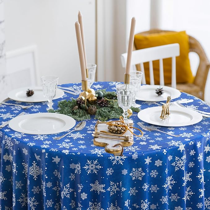 Jectivs 6 Pieces Christmas Snowflake Plastic Party Tablecloth Decorations - Image 4