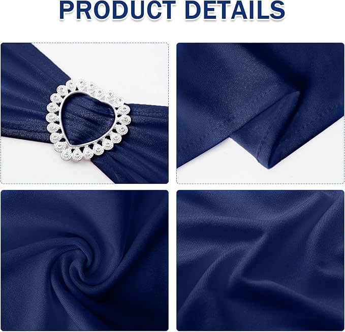 Howhic Pack of 120 Spandex Chair Sashes Bows Stretch Chair Cover Band - Image 3