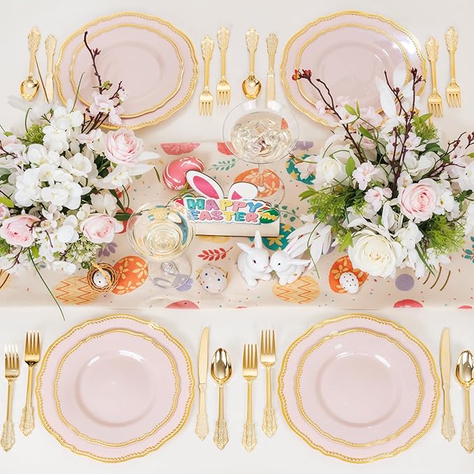 Hioasis 60pcs Pink Plastic Plates - Image 8