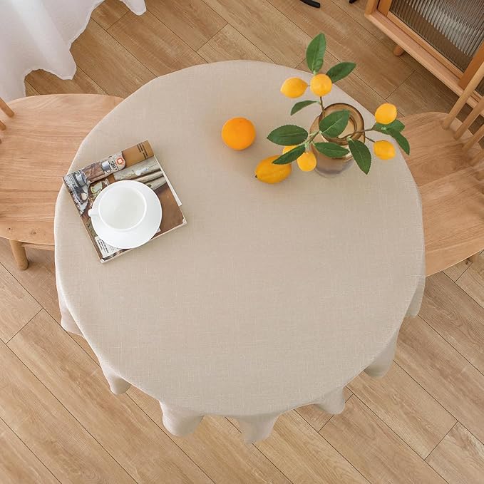 NLMUVW Round Linen Tablecloth 48 Inch - Image 5