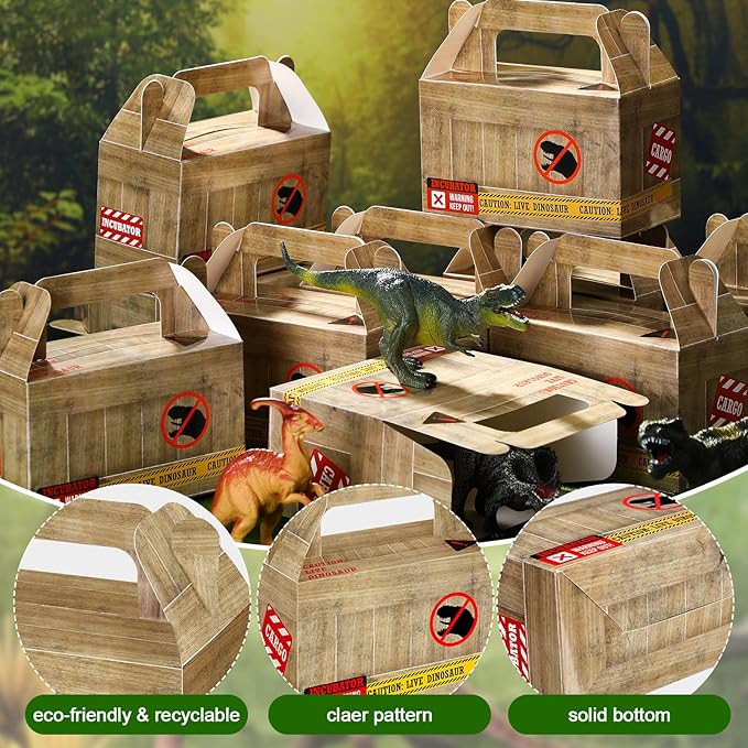 Bucherry 12 Pcs Dinosaur Treat Boxes Dino Party Favor Boxes Candy Goodie Gift - Image 4