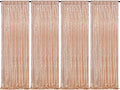 Rose Gold Sequin Backdrop Curtains Panels 4 Pieces 2FTx8FT Wedding Backdrop by QueenDream