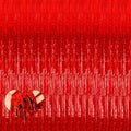 4 Pack Red Fringe Curtain Backdrop, 3.2Ft x 6.6Ft Metallic Tinsel Foil Fringe by Mebiornt