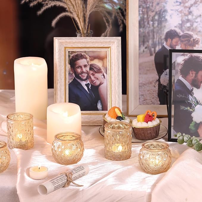 12pcs Assorted Gold Votive Candle Holders, Tea Light Candle Holder - Image 6