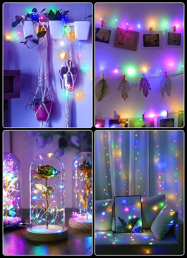 Minetom 66Ft 200 LED Outdoor String Lights, Fairy Lights Battery Operated - Image 5