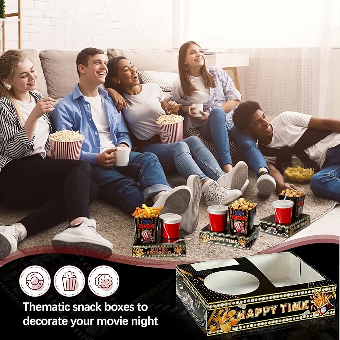 Faccito 36 Pcs Movie Night Snack Trays Movie Theater Snack Boxes Night Supply - Image 6