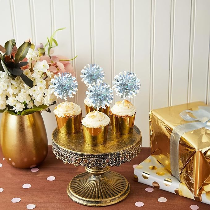 Ephlyn 30Pcs Foil Firework Cupcake Toppers Happy Birthday Cake Toppers Tinsel - Image 6