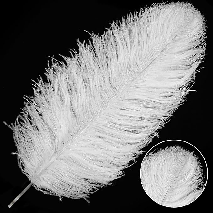Larryhot White Large Ostrich Feathers - Image 4