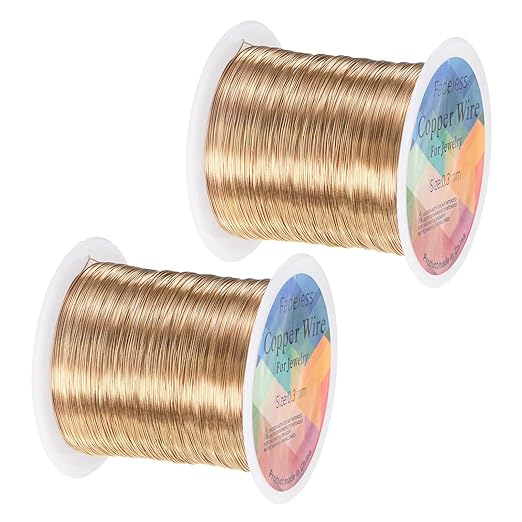2-Rolls 0.3mm Jewelry Wire, 28 Gauge 328FT Craft Wire Copper Beading Wire by MMETERXITY