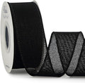 Ribbli Black Burlap Wired Ribbon, 1-1/2 Inch x 10 Yard, Wired Edge Ribbon by Ribbli
