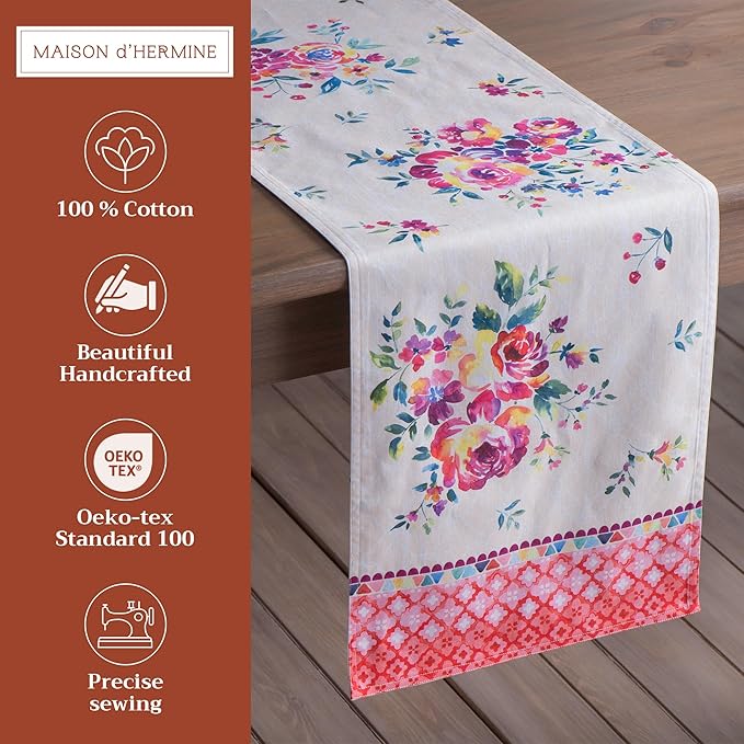Maison d' Hermine Table Runner 100% Cotton Single Layer Table Runners 72 inches - Image 2
