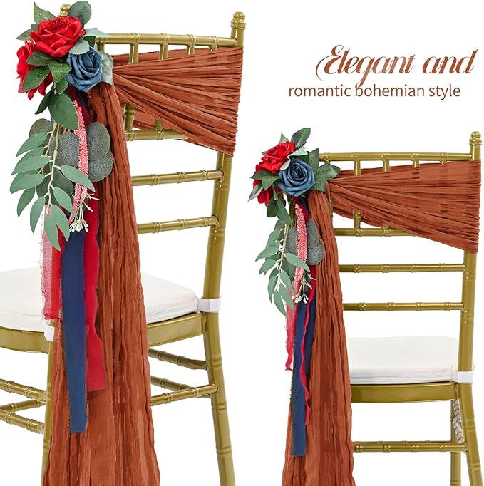 50 Pcs Cheesecloth Aisle Decorations Sashes - Image 3