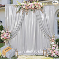 leegleri 20x10ft Thick Silver Glitter Backdrop Curtain Panels by LeegleriTableSkirt