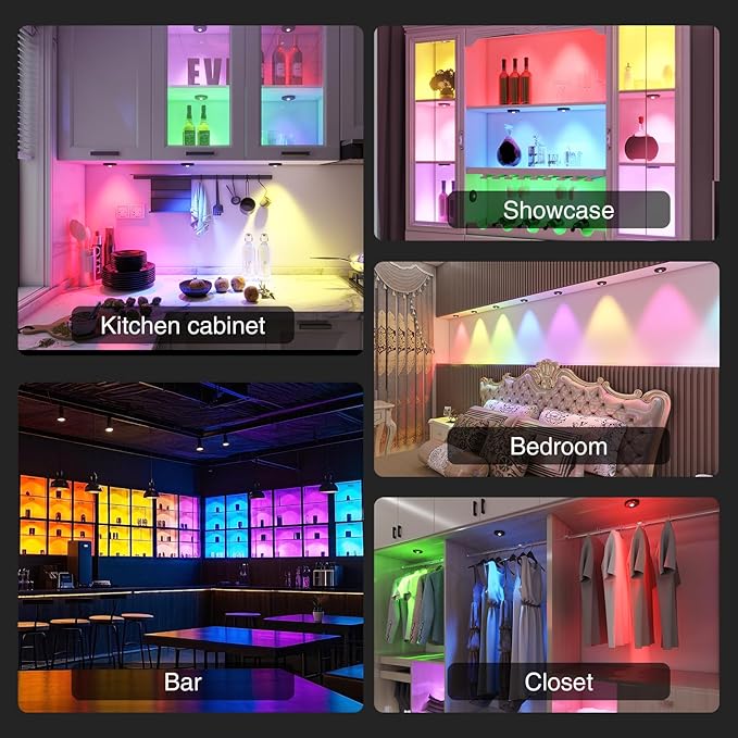 RGB Puck Lights with Remote Control, 2000mAh Rechargeable Stick on Led Lights - Image 7