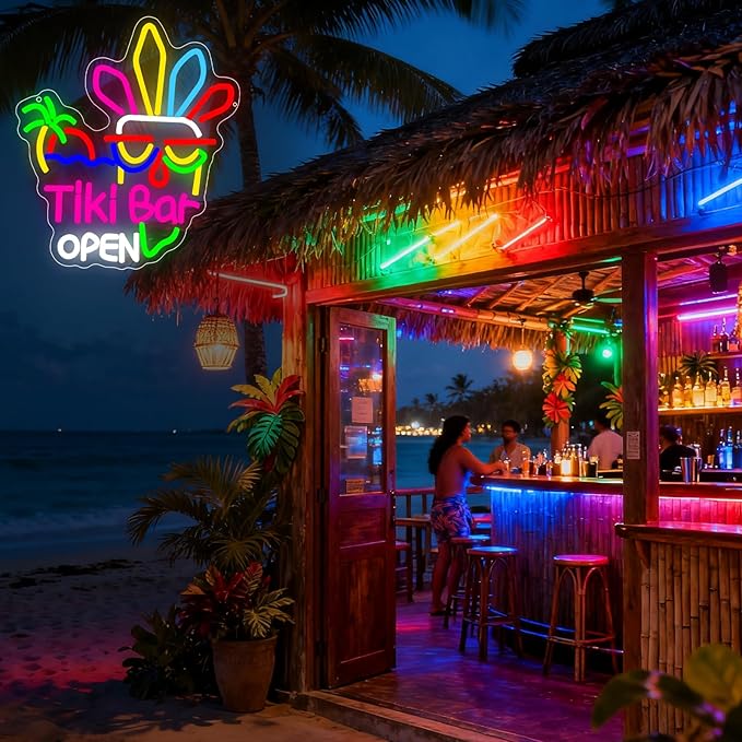 Tiki Bar Neon Sign, Tiki Bar Open Led Neon Light Signs - Image 7