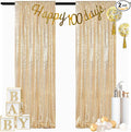 ShinyBeauty Light Gold Backdrop Sequin Curtains 4FTx7FT 2 Pieces Photograph by ShinyBeauty