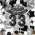 33rd Birthday Decorations for Men Women, Fringe Curtains Kit by Birthdaypartyexpert