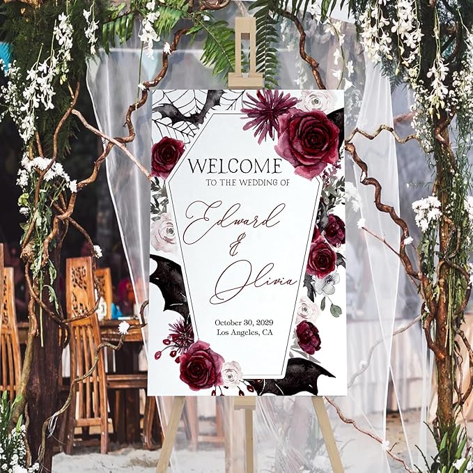 Halloween Wedding Welcome Sign, Wedding Sign, Halloween Wedding Sign, Wedding - Image 4