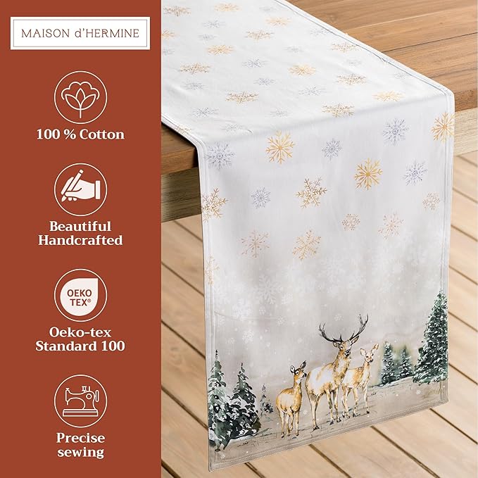 Maison d' Hermine Table Runner 100% Cotton Double Layer Table Runners 108 - Image 2