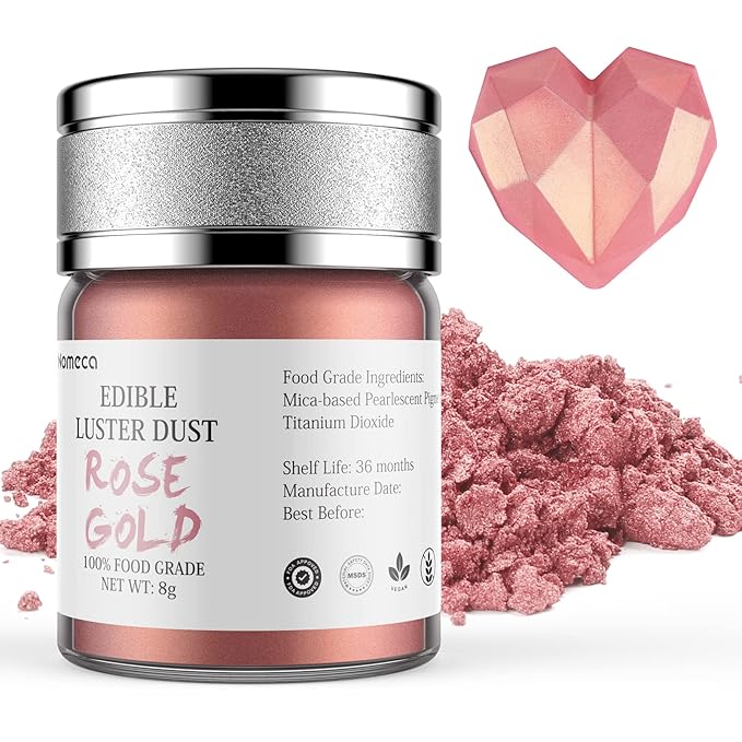 Nomeca Edible Luster Dust, 8 Grams Food Grade Shimmer Gold Cake Dust Metallic - Image 8
