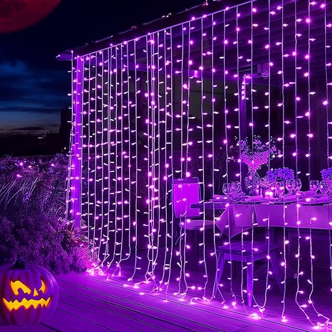 Dazzle Bright 300 LED Curtain String Lights, Halloween Fairy Lights by DazzleBright