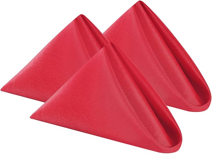 Cloth Napkins 17x17 inch Washable Polyester Dinner Napkins Soft Table Napkins by Cupuamon