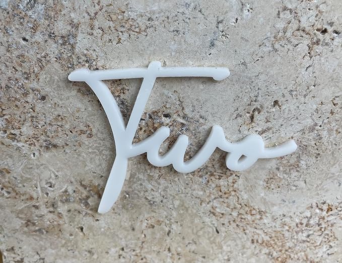 Cursive Wedding Table Number SET, DIY thin modern Black or White acrylic cutouts - Image 4