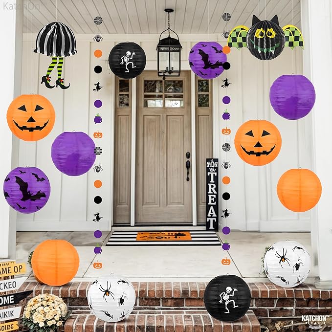 KatchOn, Halloween Hanging Paper Lanterns Set - Image 5
